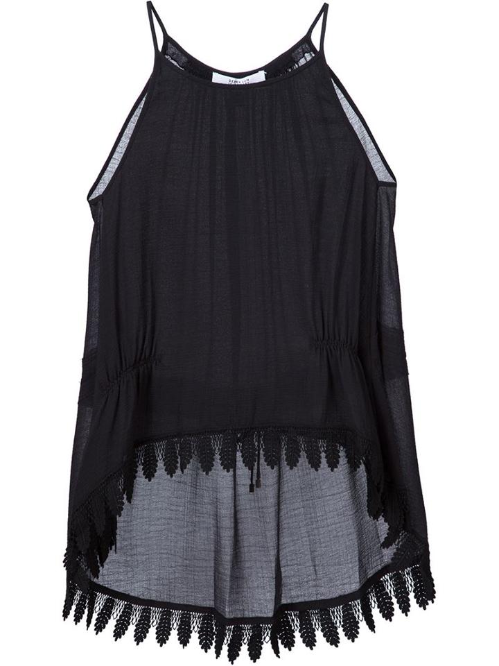 Derek Lam 10 Crosby Embroidered Trim Tank, Women's, Size: 8, Black, Polyester/cotton/viscose