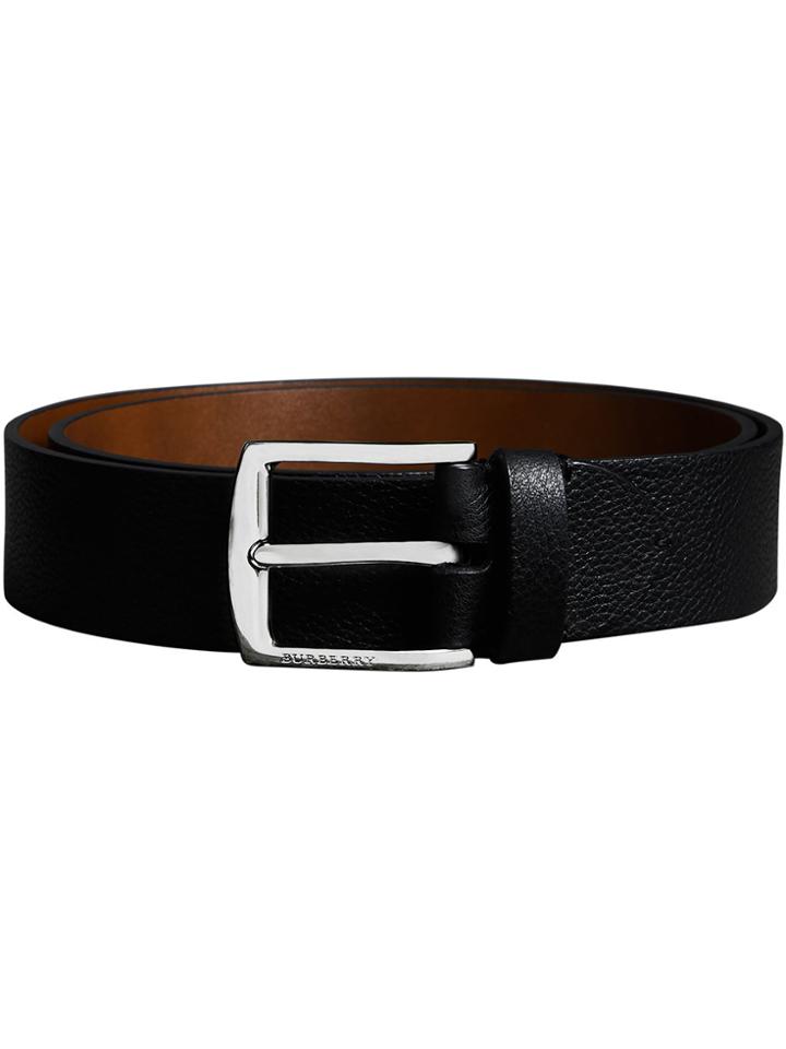 Burberry Grainy Leather Belt - Black