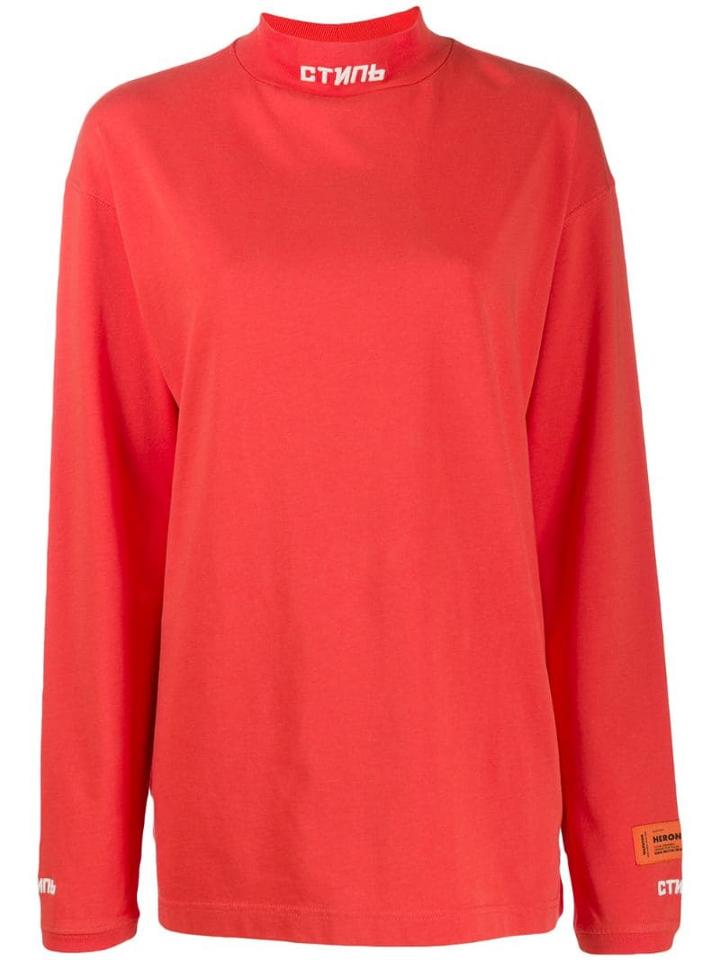 Heron Preston Stand Up Collar Jumper - Red