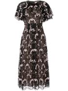 Giambattista Valli Floral Embroidered Midi Dress - Black