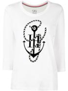 Tommy Hilfiger Tommy X Gigi Hadid Anchor Print Fine Knit Jumper, Women's, Size: Medium, White, Cotton