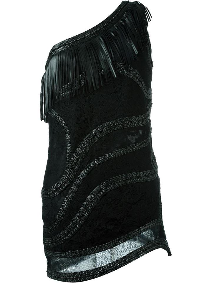 Amen Fringed Lace Mini Dress