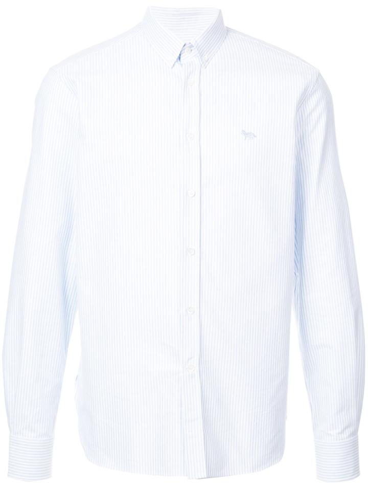 Maison Kitsuné Oxford Stripe Fitted Shirt - Blue