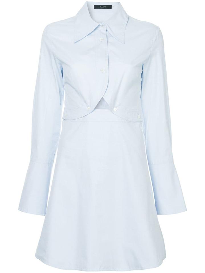 Ellery Oversized Collar Shirt Dress - Blue