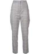 Milly Slim Checked Trousers - Grey