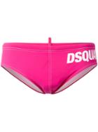 Dsquared2 - Logo Print Swim Trunks - Men - Polyamide/spandex/elastane - 48, Pink/purple, Polyamide/spandex/elastane