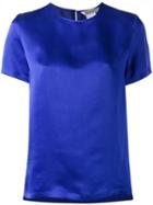 Max Mara - Crew Neck Top - Women - Silk - 46, Blue, Silk