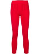 No Ka' Oi Pintuck Panel Front Leggings - Red