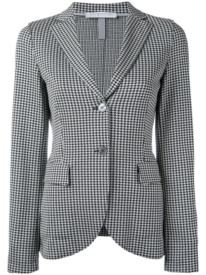 Harris Wharf London - Houndstooth Pattern Blazer - Women - Cotton - 46, Black, Cotton