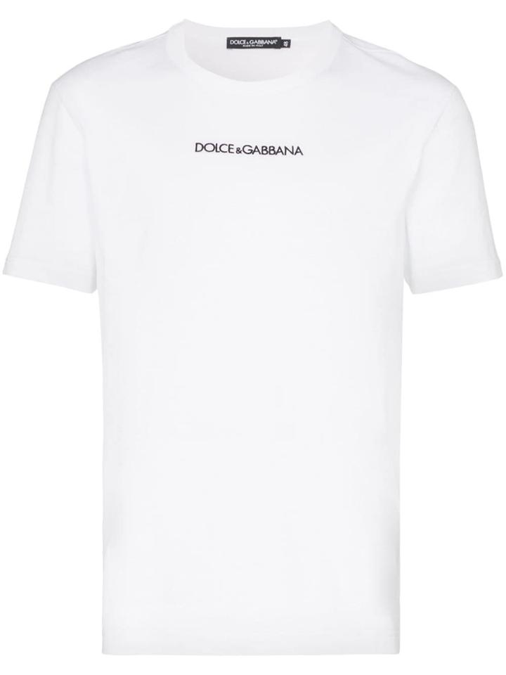 Dolce & Gabbana Logo Embroidered T-shirt - White