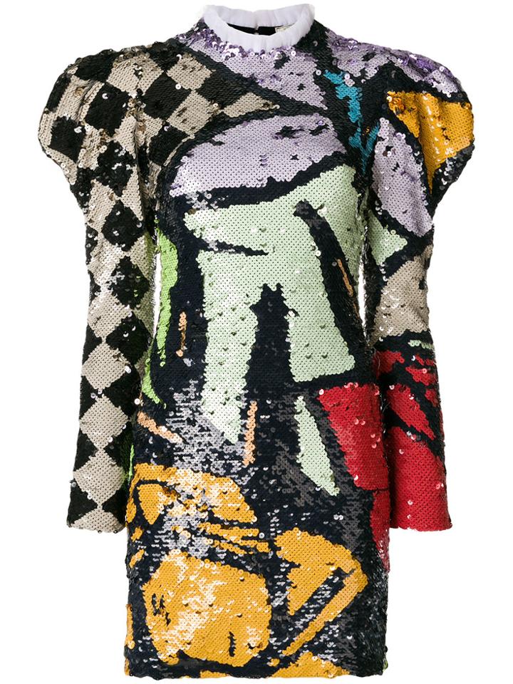 Nina Ricci Abstract Sequin Dress - Multicolour