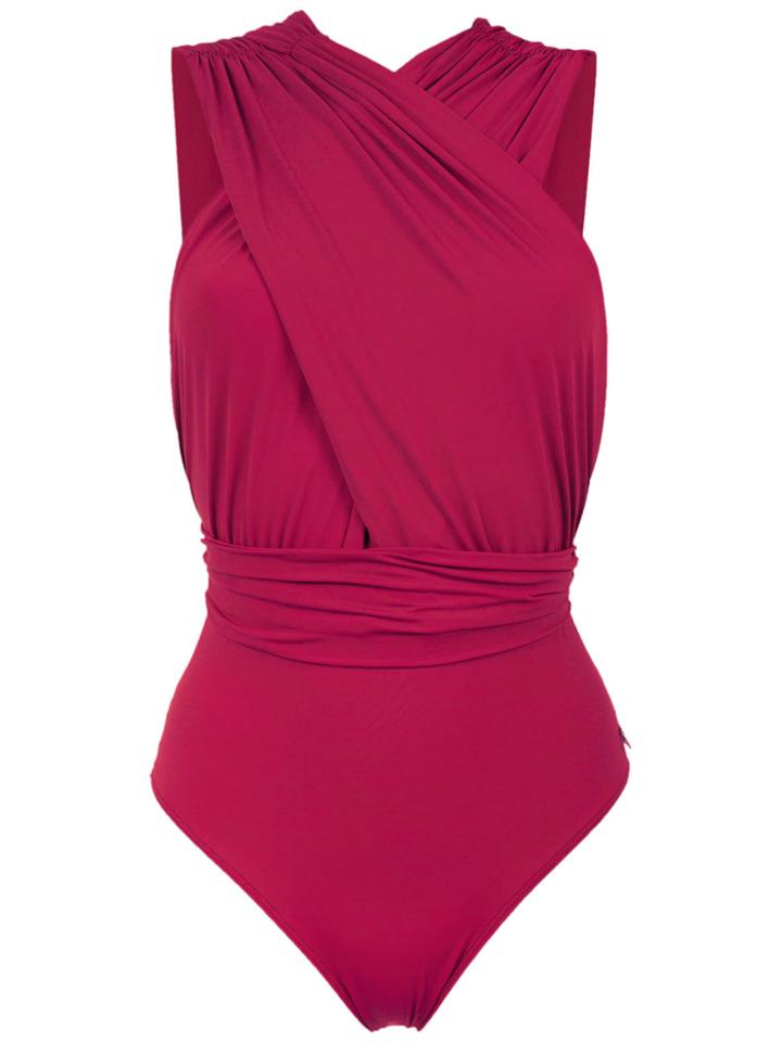 Brigitte Ruched Talita Swimsuit - Red