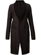 Rick Owens Net Shawl Coat, Women's, Size: 40, Black, Cotton/polyamide/silk