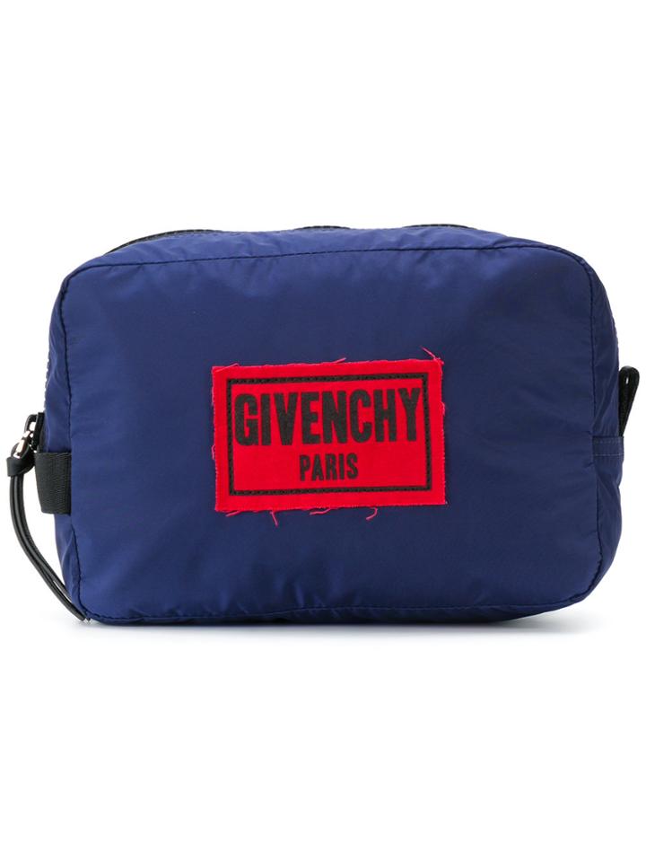Givenchy Logo Plaque Wash Bag - Blue