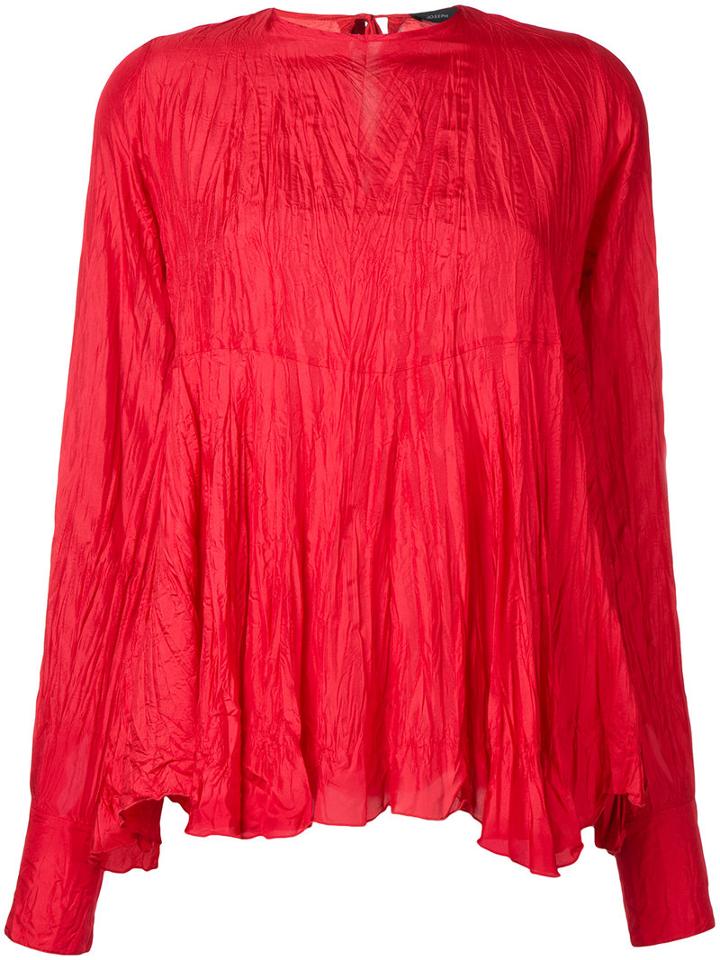 Joseph Flared Blouse, Women's, Size: 40, Red, Silk