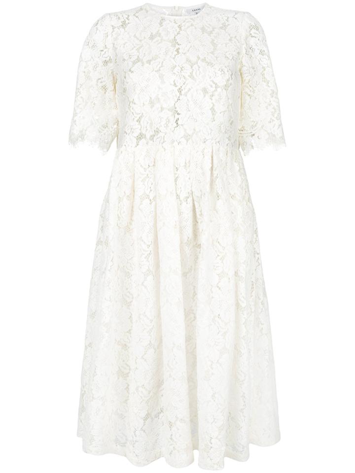 Ganni Eyelash Lace Dress - White