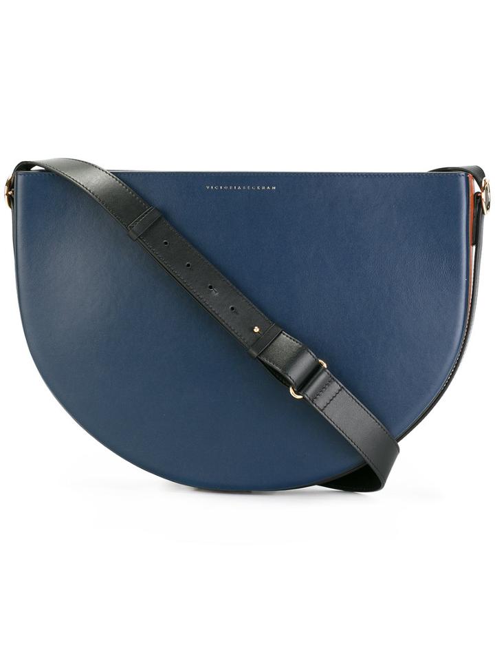 Victoria Beckham Small Halfmoon Crossbody Bag, Women's, Blue, Calf Leather/calf Suede
