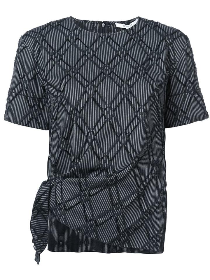 Derek Lam Short Sleeve Top With Knotted Hem - Blue