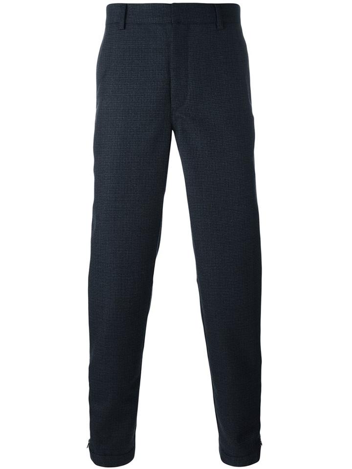 Lanvin Tailored Straight Fit Trousers, Men's, Size: 48, Blue, Cotton/wool
