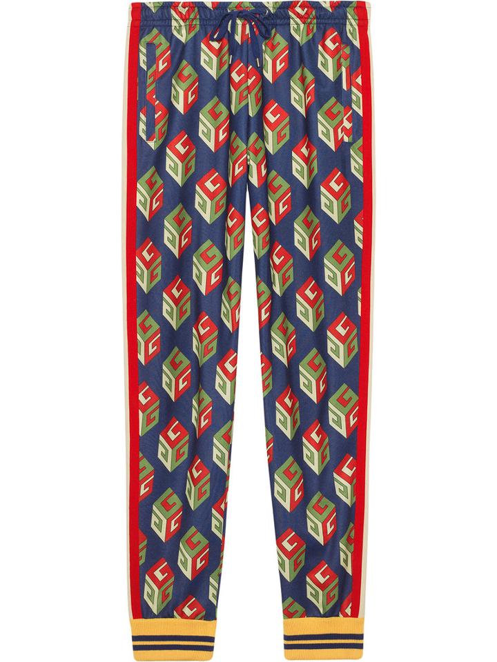 Gucci - Gg Wallpaper Technical Jersey Pant - Men - Cotton/polyester - L, Blue, Cotton/polyester