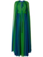 Elie Saab Long Cape Sleeve Gown - Green