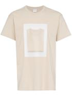 Just A T-shirt White And Nude Ryan Gander Print Cotton T Shirt - Nude