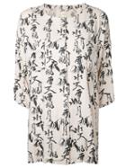 Ikumi Printed Button Top, Women's, Size: Large, Brown, Rayon