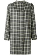 Antonio Marras Collarless Plaid Coat - Grey