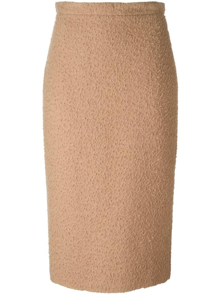 Max Mara 'osiride' Skirt, Women's, Size: 40, Nude/neutrals, Silk/spandex/elastane/acetate/alpaca