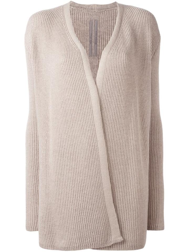 Rick Owens Open Front Knitted Cardigan, Women's, Size: Large, Nude/neutrals, Polyamide/cashmere/wool