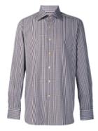 Kiton Checked Button Down Shirt, Men's, Size: 16 1/2, Brown, Cotton