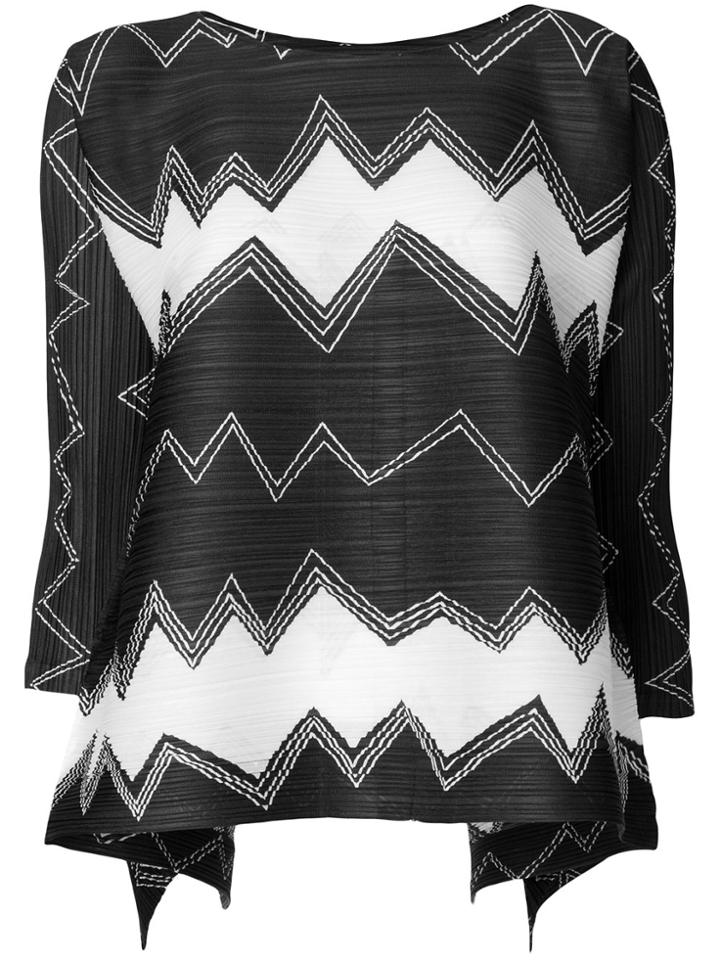 Pleats Please By Issey Miyake Patterned Blouse - Black