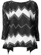Pleats Please By Issey Miyake Patterned Blouse - Black