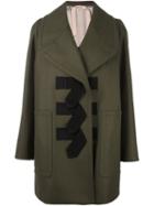 No21 Toggle Fastening Coat, Women's, Size: 40, Green, Polyamide/acetate/viscose/wool