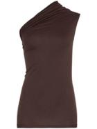 Rick Owens Rick Asym Cn 1 Shldr Vst Top Gthrd - Brown