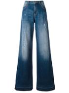 Amen Flared Jeans, Women's, Size: 40, Blue, Cotton/spandex/elastane