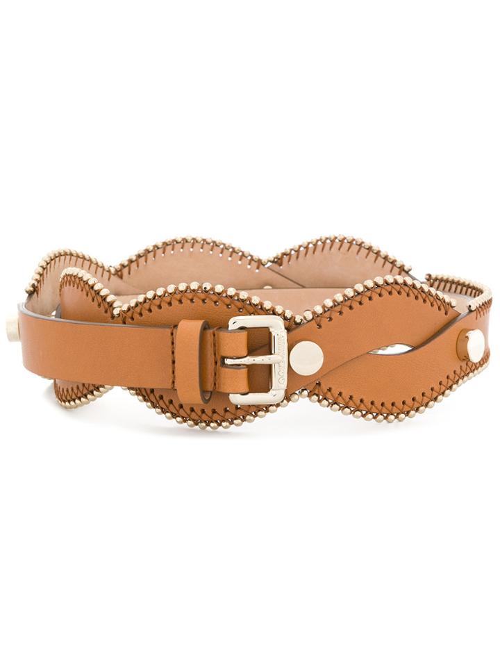 Jimmy Choo Blair Braided Belt - Brown
