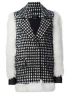Yigal Azrouel Contrast Sleeve Checked Coat