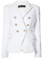 Balmain - Double-breasted Blazer - Women - Polyamide/spandex/elastane - 36, White, Polyamide/spandex/elastane