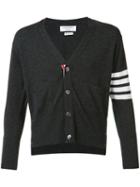 Thom Browne Buttoned Detail Cardigan, Men's, Size: 4, Grey, Cashmere