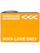 Ports V Slogan Zipped Clutch - Orange
