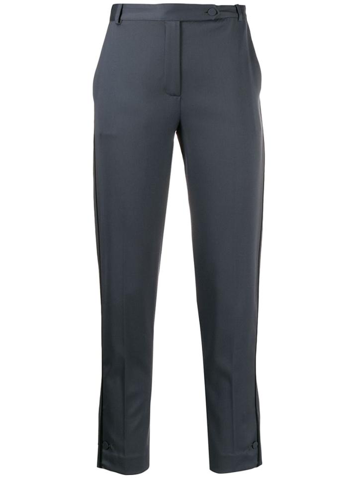 Styland Cropped Slim-fit Trousers - Grey