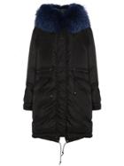 Mr & Mrs Italy Trimmed Hood Parka - Black