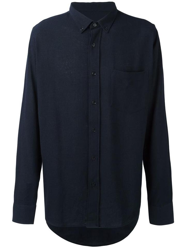 Ami Alexandre Mattiussi Plain Shirt, Men's, Size: 40, Blue, Viscose/wool