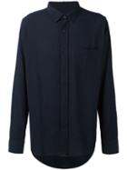 Ami Alexandre Mattiussi Plain Shirt, Men's, Size: 40, Blue, Viscose/wool