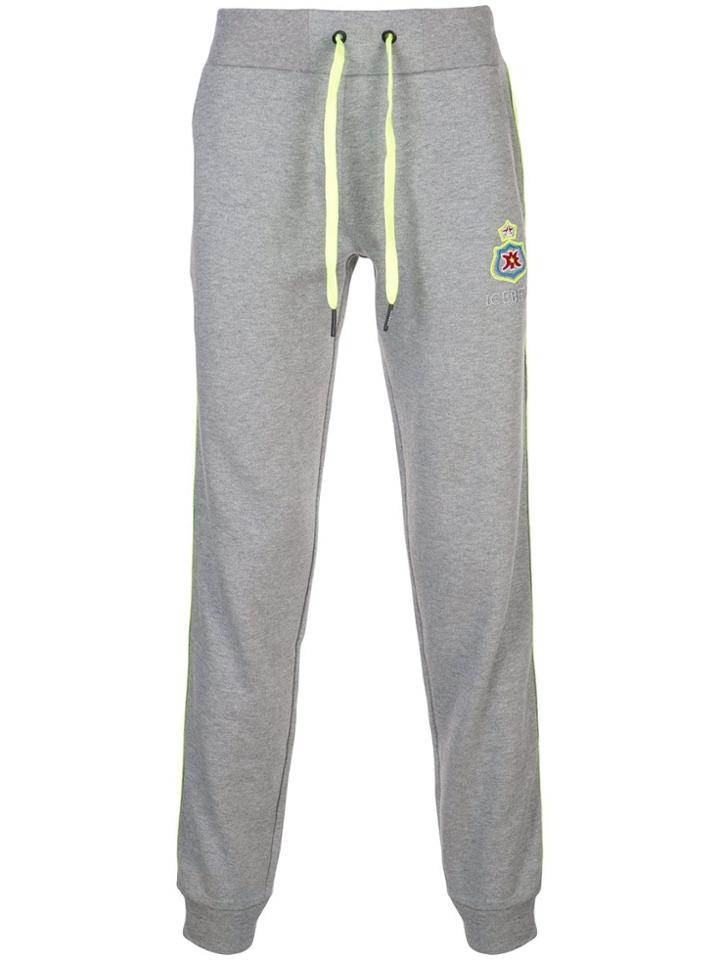Iceberg Neon Trim Track Trousers - Grey