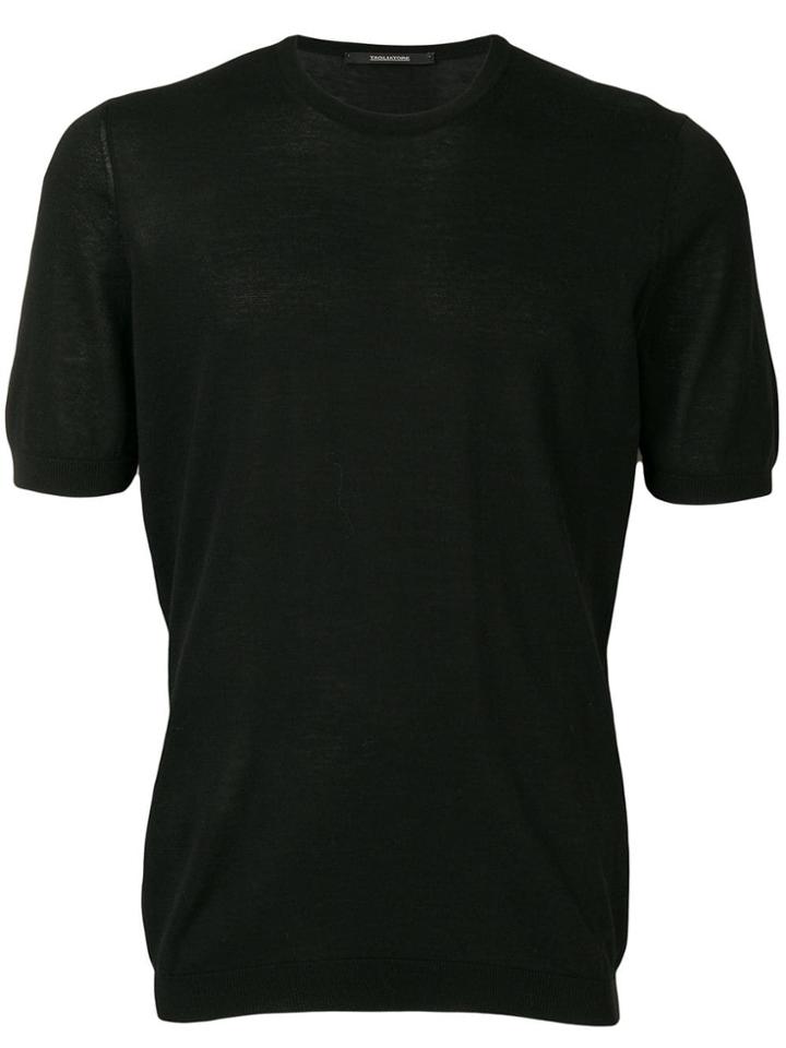 Tagliatore Slim Fit Crewneck T-shirt - Black