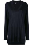 Calvin Klein - V-neck Jumper - Women - Silk - M, Black, Silk