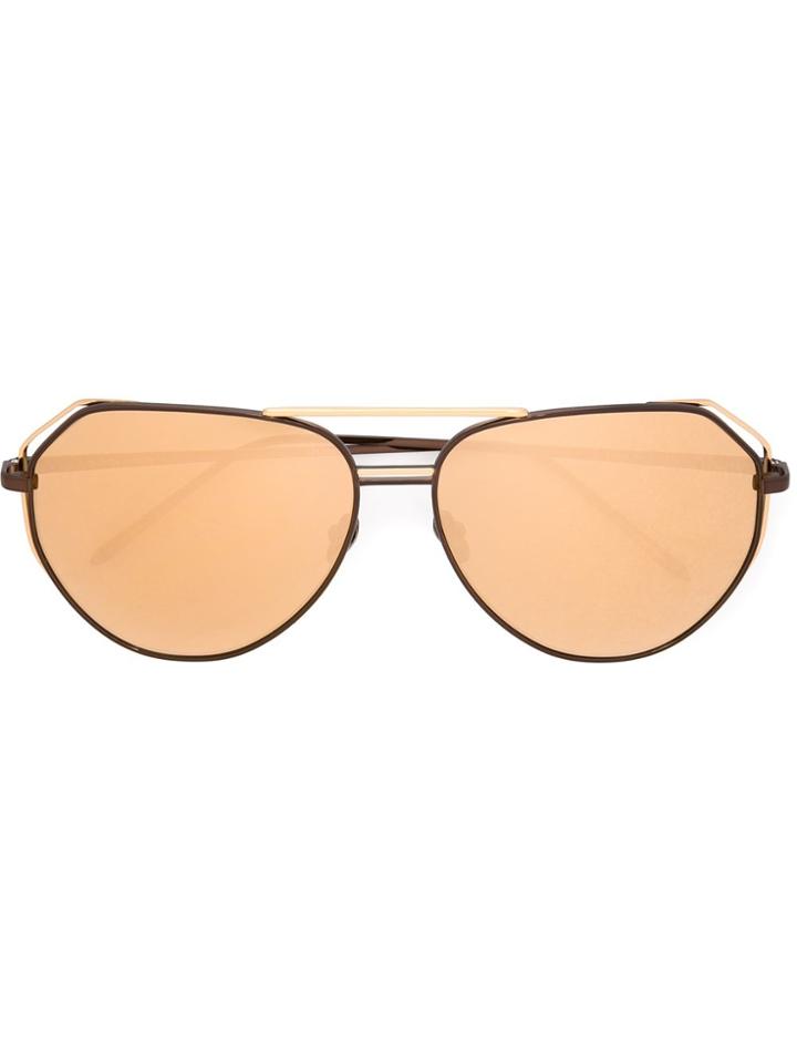Linda Farrow '351' Sunglasses - Black