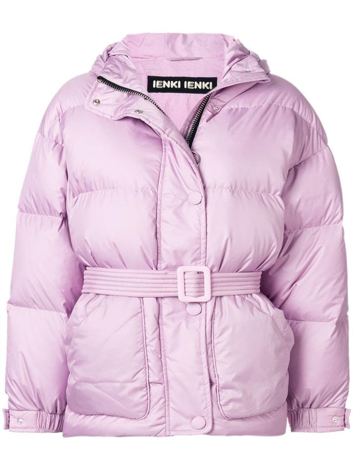 Ienki Ienki Belted Puffer Jacket - Pink & Purple